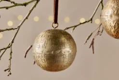 Manya Metal Round Baubles - Brass - (Set of 3)