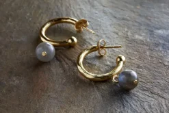 Marai Labradorite Earrings - Labradorite & Gold