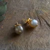 Marai Labradorite Stud Earrings - Labradorite & Gold