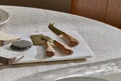 Maram Cheese Knife Set - Natural & Gold (Set of 3)
