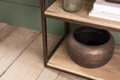 Marjori Mango Wood And Iron Standing Shelves - Narrow