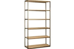 Marjori Mango Wood And Iron Standing Shelves - Wide
