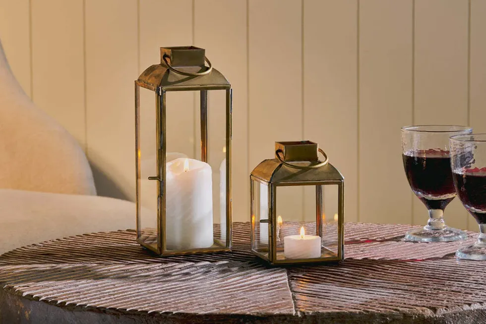 Maro Brass Lantern - Tall