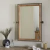 Mar Swivel Wall Mirror - Antique Brass & Natural
