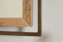 Mar Swivel Wall Mirror - Antique Brass & Natural
