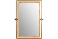 Mar Swivel Wall Mirror - Antique Brass & Natural