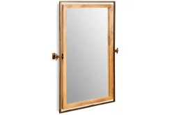 Mar Swivel Wall Mirror - Antique Brass & Natural