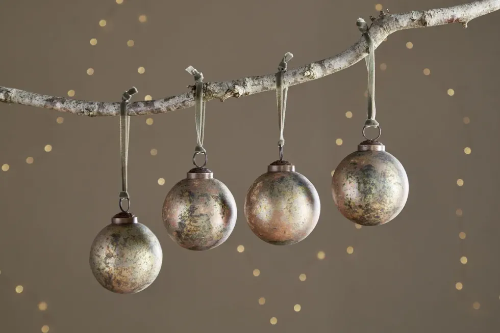 Mavu Baubles - Rustic Bronze & Green - (Set of 4)