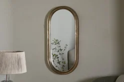 Mbwa Oval Mirror - Antique Brass