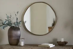 Mchanga Organic Shape Mirror - Antique Brass