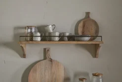 Meera Mango Wood & Iron Gallery Shelf - Natural