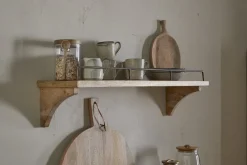 Meera Mango Wood & Iron Gallery Shelf - Natural