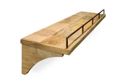 Meera Mango Wood & Iron Gallery Shelf - Natural