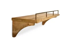 Meera Mango Wood & Iron Gallery Shelf - Natural