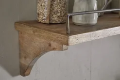 Meera Mango Wood & Iron Gallery Shelf - Natural
