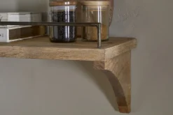 Meera Mango Wood & Iron Gallery Shelf - Natural