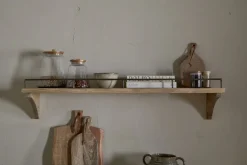 Meera Mango Wood & Iron Gallery Shelf - Natural