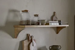 Meera Mango Wood & Iron Gallery Shelf - Natural
