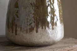 Melina Reactive Glaze Vase - Olive & Natural
