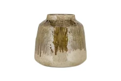 Melina Reactive Glaze Vase - Olive & Natural