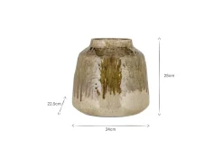 Melina Reactive Glaze Vase - Olive & Natural