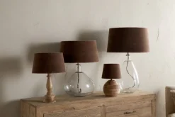 Mendai Velvet & Linen Lampshade - Mocha