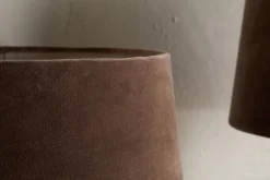Mendai Velvet & Linen Lampshade - Mocha