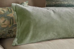 Menmai Statement Velvet Lumbar Cushion Cover - Moss Green