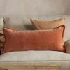 Menmai Statement Velvet Lumbar Cushion Cover - Cinnamon