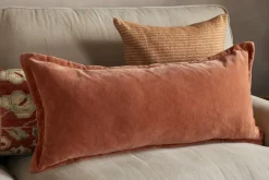 Menmai Statement Velvet Lumbar Cushion Cover - Cinnamon