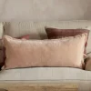 Menmai Statement Velvet Lumbar Cushion Cover - Dusty Pink