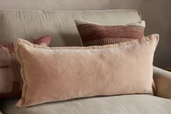 Menmai Statement Velvet Lumbar Cushion Cover - Dusty Pink