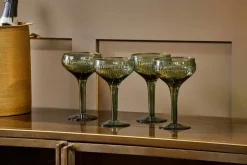 Mila Champagne Glass - Dark Emerald - (Set of 4)