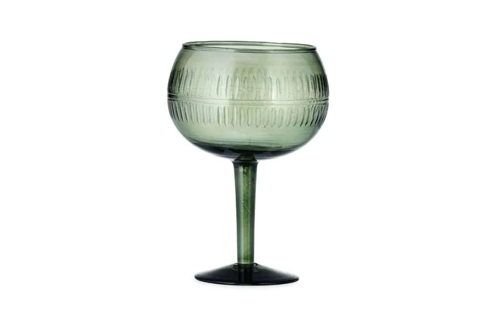 Mila Gin Glass - Dark Emerald - (Set of 2)