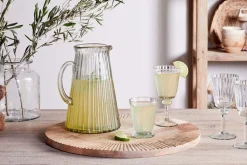 Minati Ribbed Glass Jug - Clear
