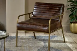 Mirai Ribbed Leather Armchair