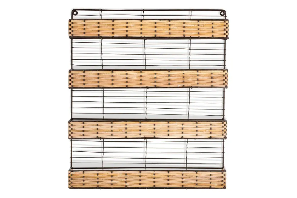 Montali Iron & Rattan Spice Rack - Natural