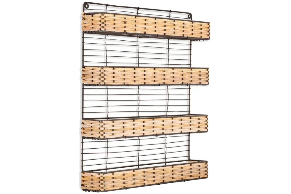 Montali Iron & Rattan Spice Rack - Natural