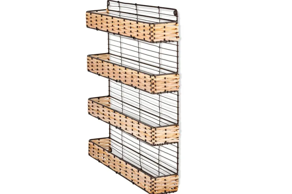 Montali Iron & Rattan Spice Rack - Natural