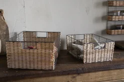 Montali Iron & Rattan Storage Baskets - Natural - (Set of 2)