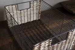 Montali Iron & Rattan Storage Baskets - Natural - (Set of 2)
