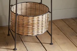 Montali Iron & Rattan Three-Tiered Storage Stand - Natural