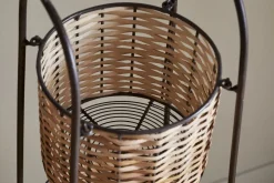Montali Iron & Rattan Three-Tiered Storage Stand - Natural
