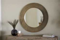 Moto Round Mirror - Antique Brass