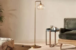 Mulia Recycled Glass Floor Lamp - Antique Brass