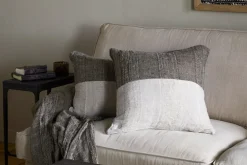 Munir Linen Cushion Cover - Charcoal
