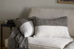 Munir Linen Cushion Cover - Charcoal