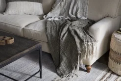 Munir Linen Throw - Charcoal