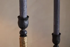 Musika Woven Candlestick - Black & Natural