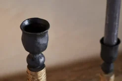 Musika Woven Candlestick - Black & Natural
